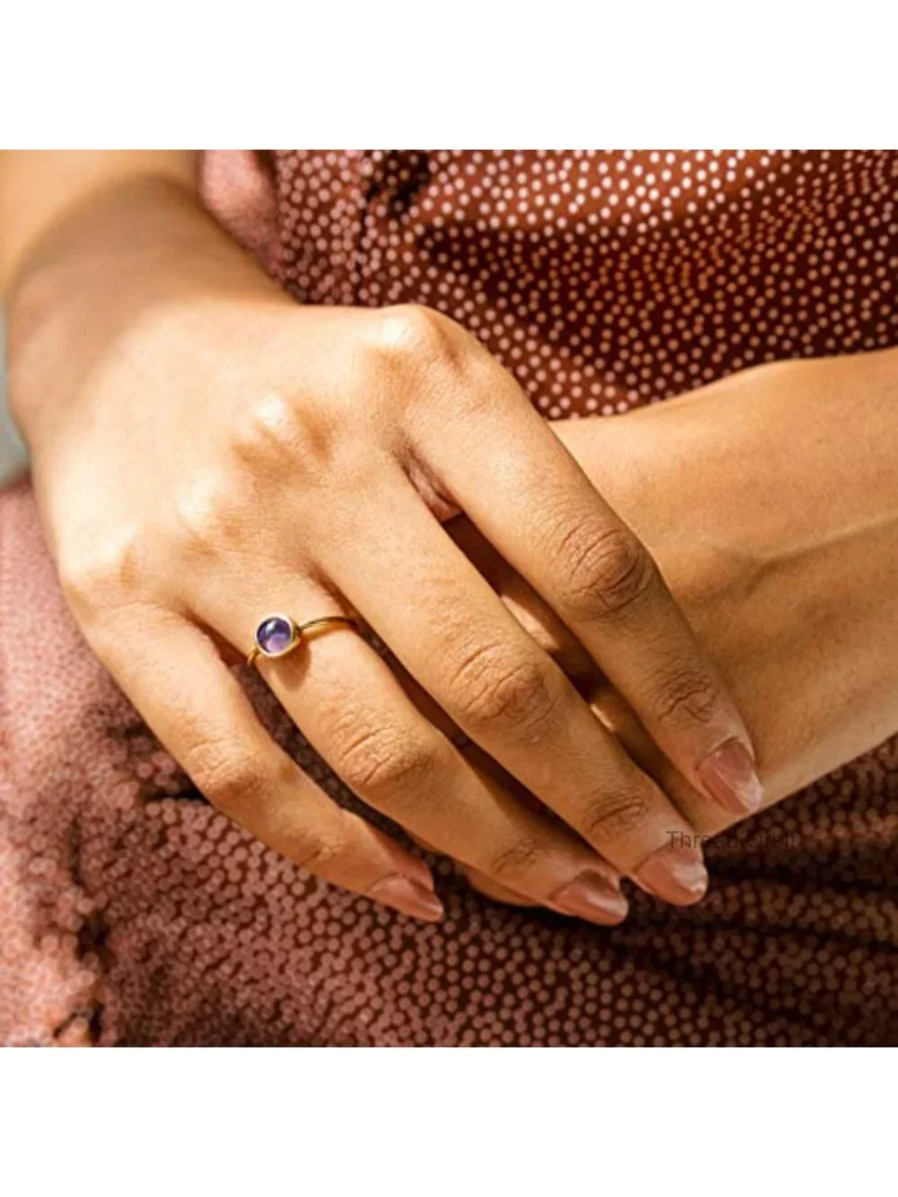 18k Gold Plated Mood Ring - Stacking Ring - Size 7